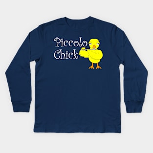 Piccolo Chick White Text Kids Long Sleeve T-Shirt